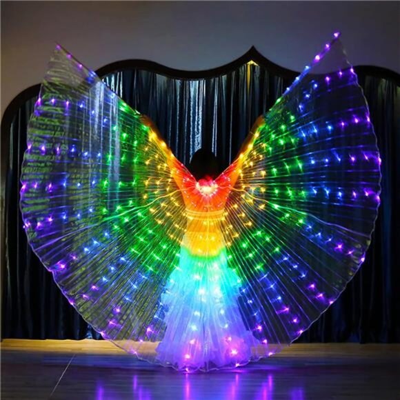 Light Up Led Isis Wings Belly Dance Carnival Rave Costumes Outfit Women‎ Adult - Picture 6 of 6